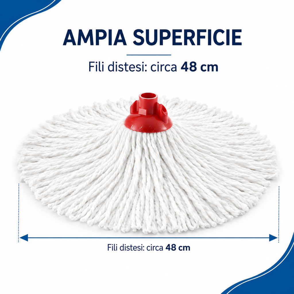 Ricambio moccio con fili distesi di circa 48 cm