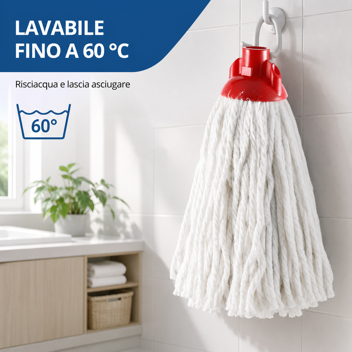 Ricambio moccio in cotone lavabile fino a 60 gradi