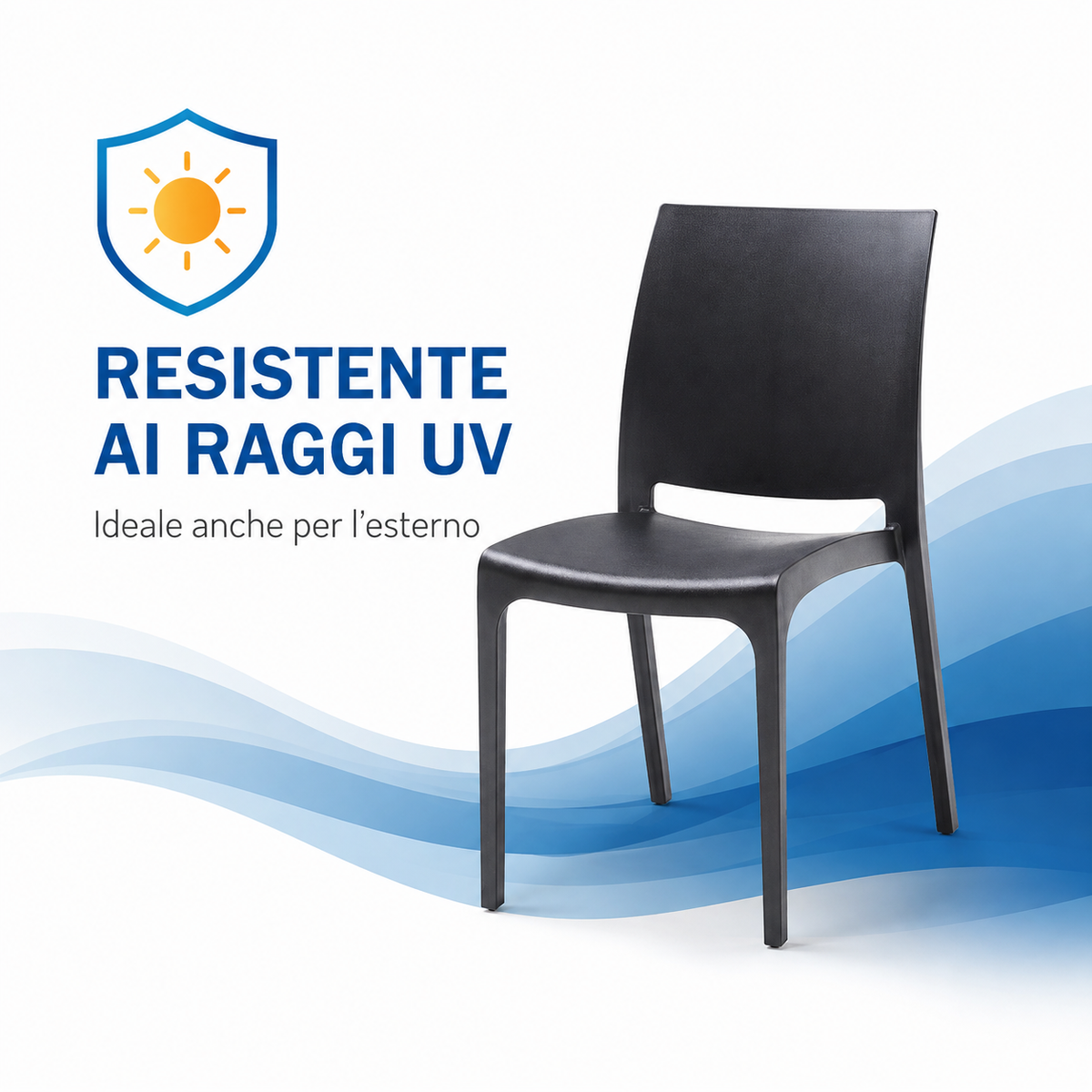 Chaise Volga pour intérieur et extérieur en plastique