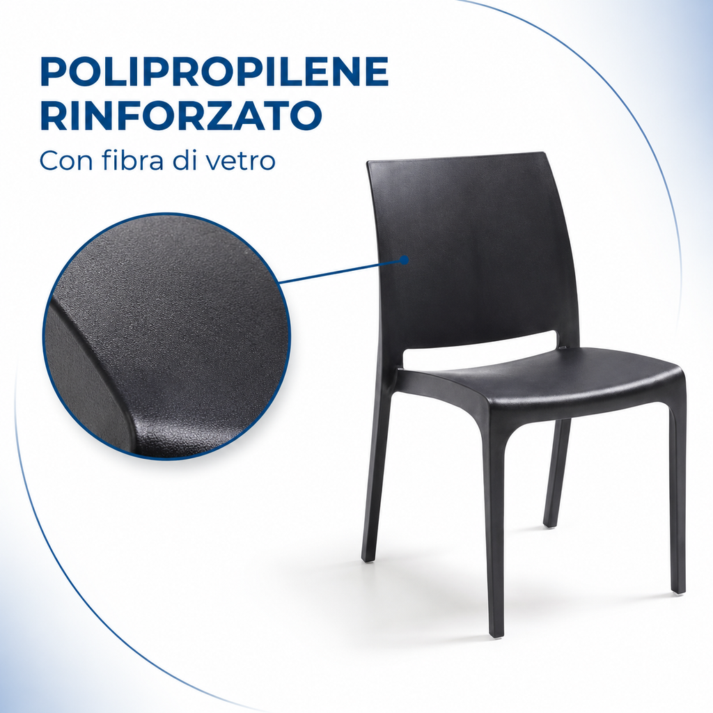 Chaise Volga pour intérieur et extérieur en plastique