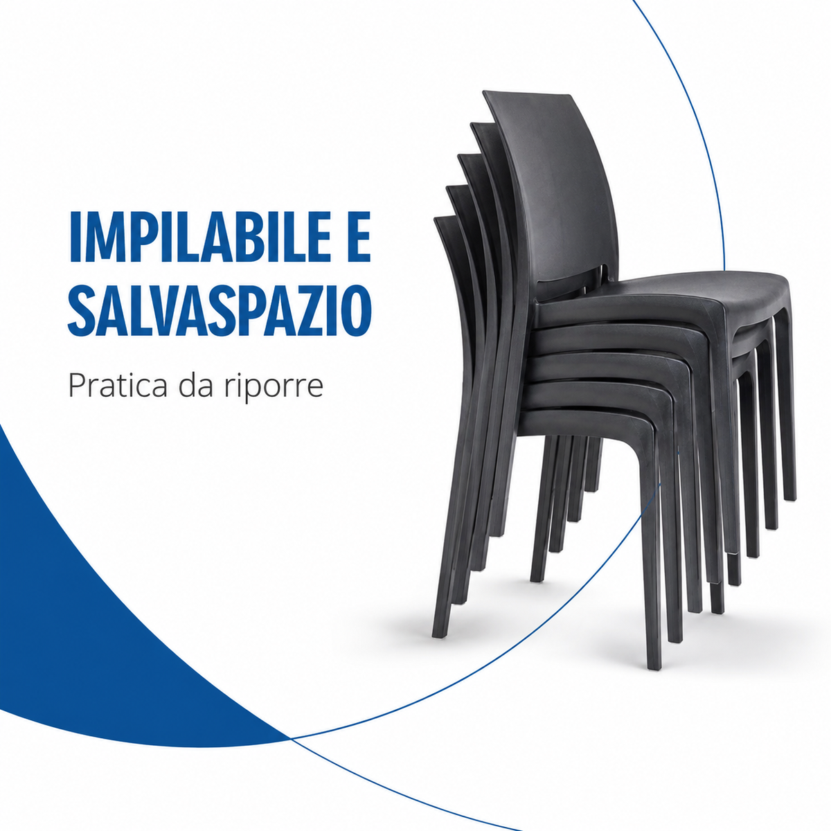 Chaise Volga pour intérieur et extérieur en plastique