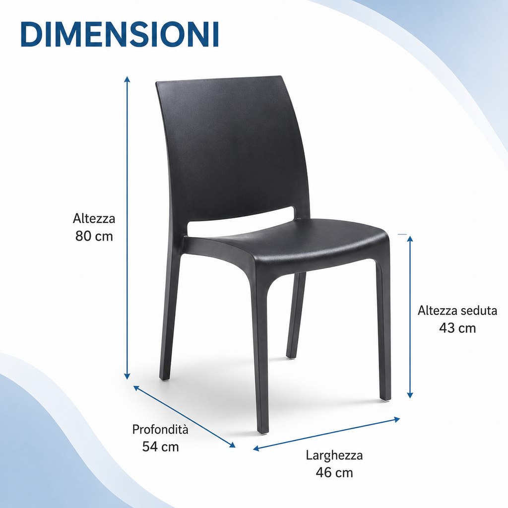 Chaise Volga pour intérieur et extérieur en plastique