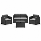 Salotto da Giardino 4 Posti Effetto Rattan con Cuscini – Nebraska