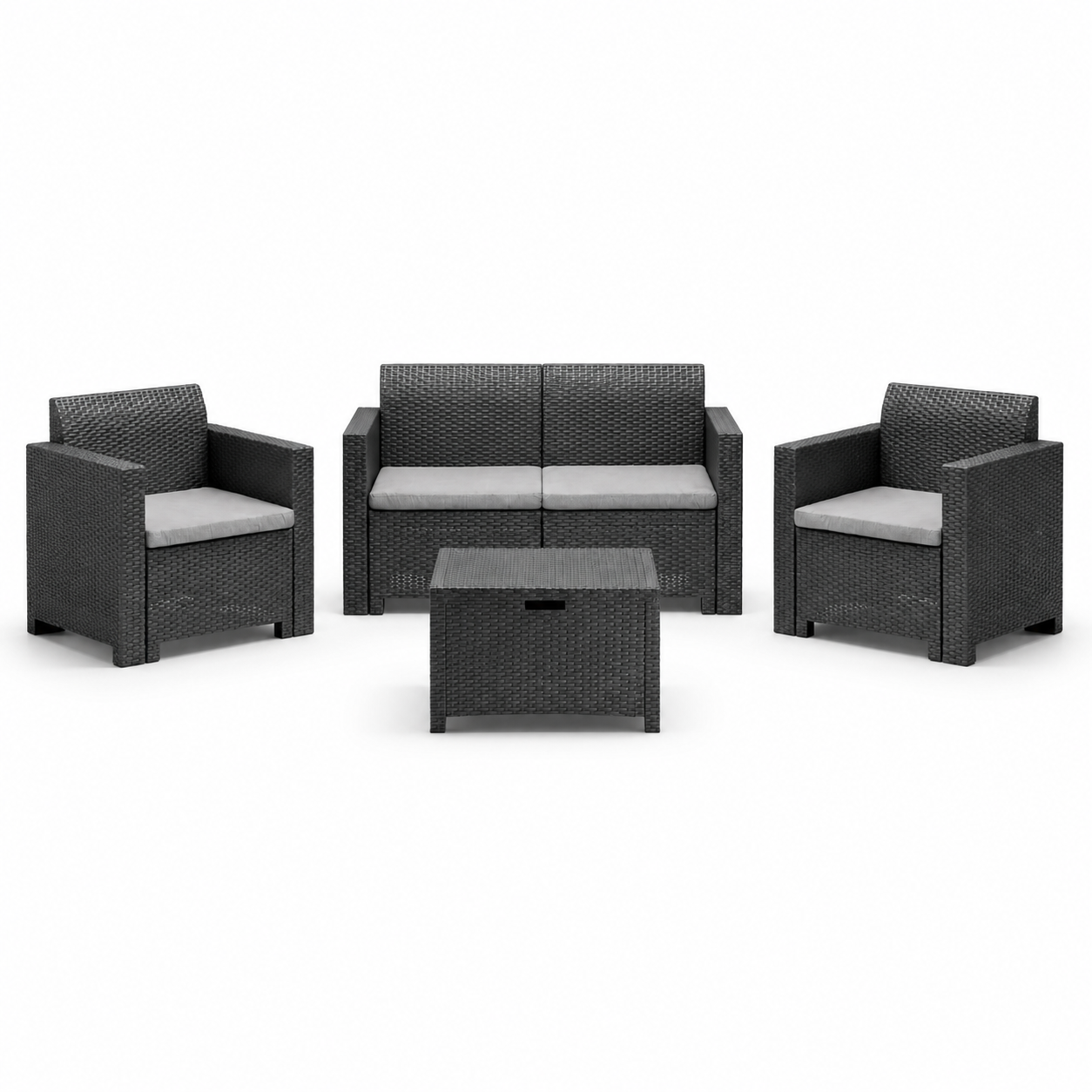 Nebraska Anthracite Plastic Garden Lounge Set