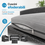 Salotto da Giardino 4 Posti Effetto Rattan con Cuscini – Nebraska
