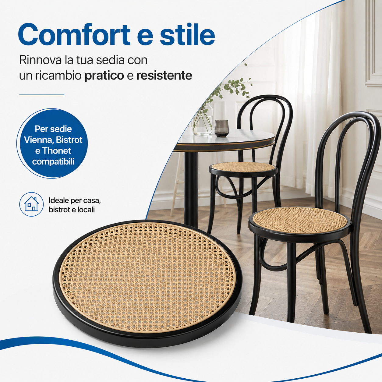 Sedile di Ricambio per Sedia Vienna Rotondo 40 cm