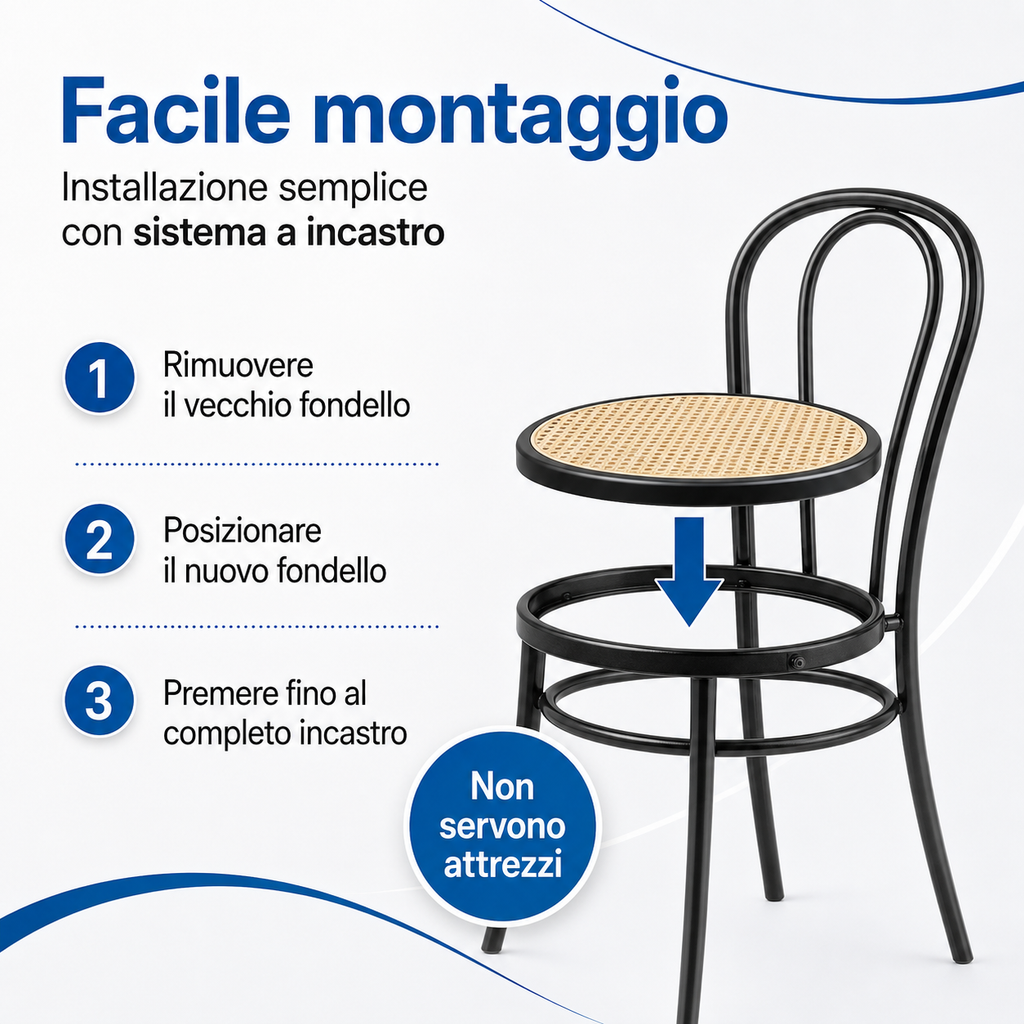 Assise de rechange ronde pour chaise Vienna