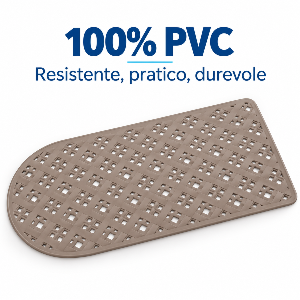 Tappetino vasca Alisma in PVC taupe