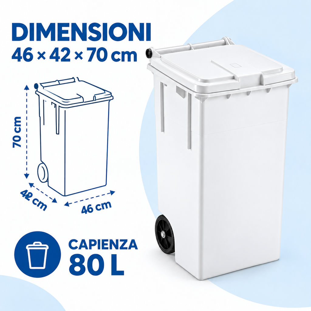 Dimensione bidone max 80 lt 