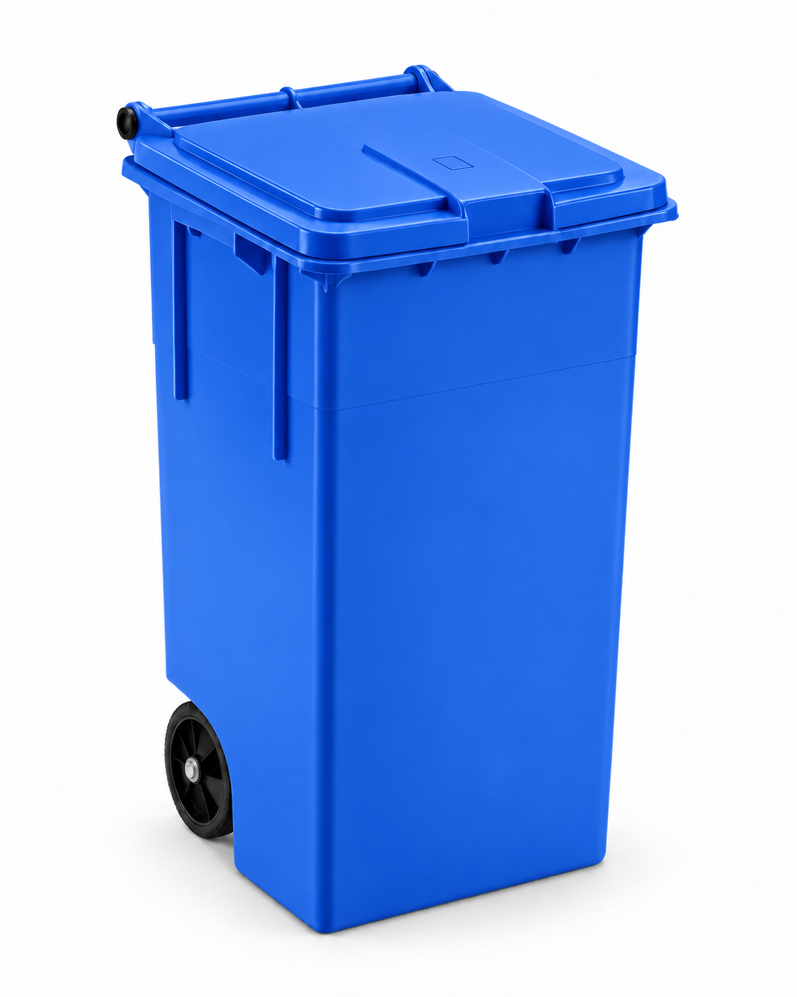 Bidone raccolta differenziata blu 80lt sfondo bianco