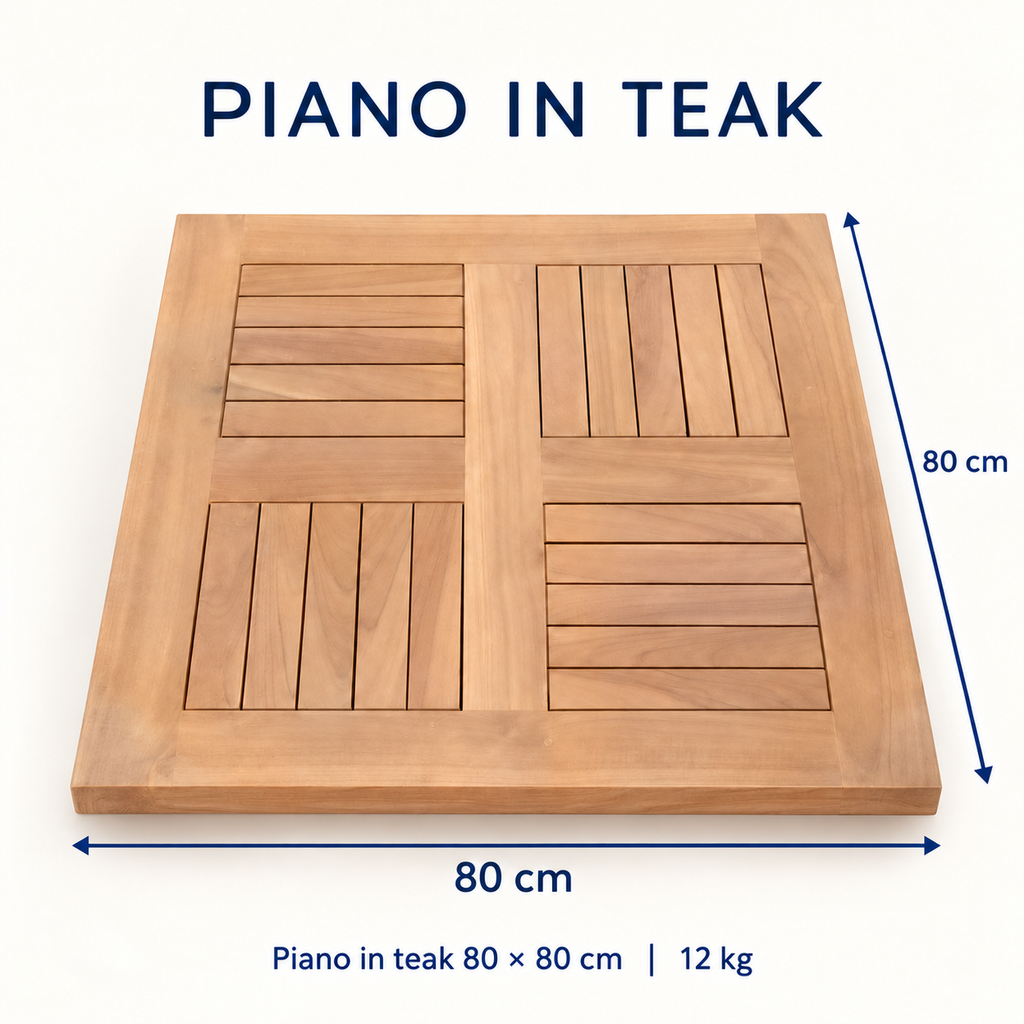 Piano in teak per basi contract - 3 misure