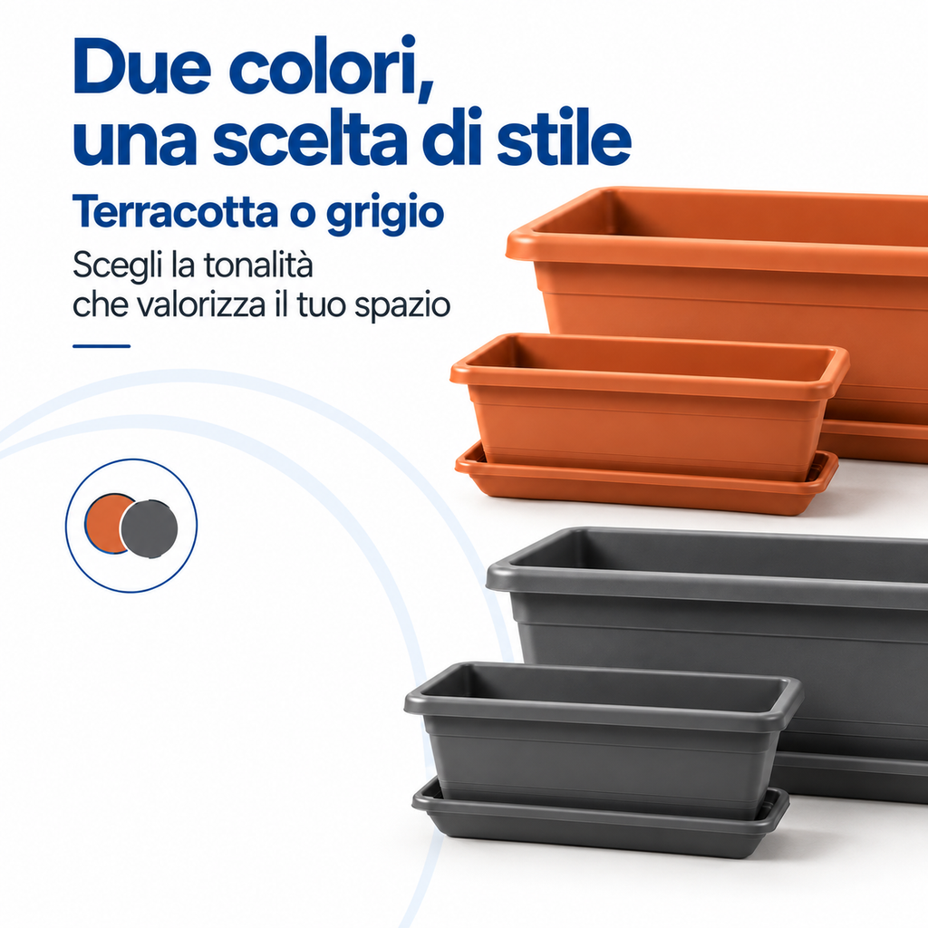 Vaso disponibile in 2 colori grigio e terracotta