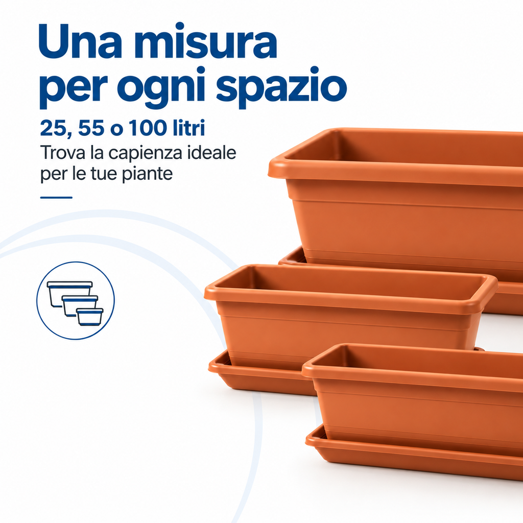 3 diverse misure del vaso anthea