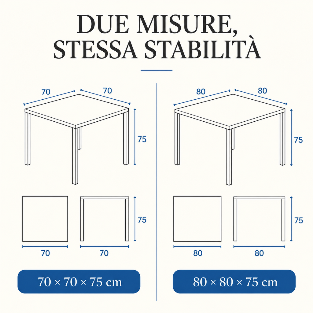 Tavolo Garda autolivellante - 2 misure