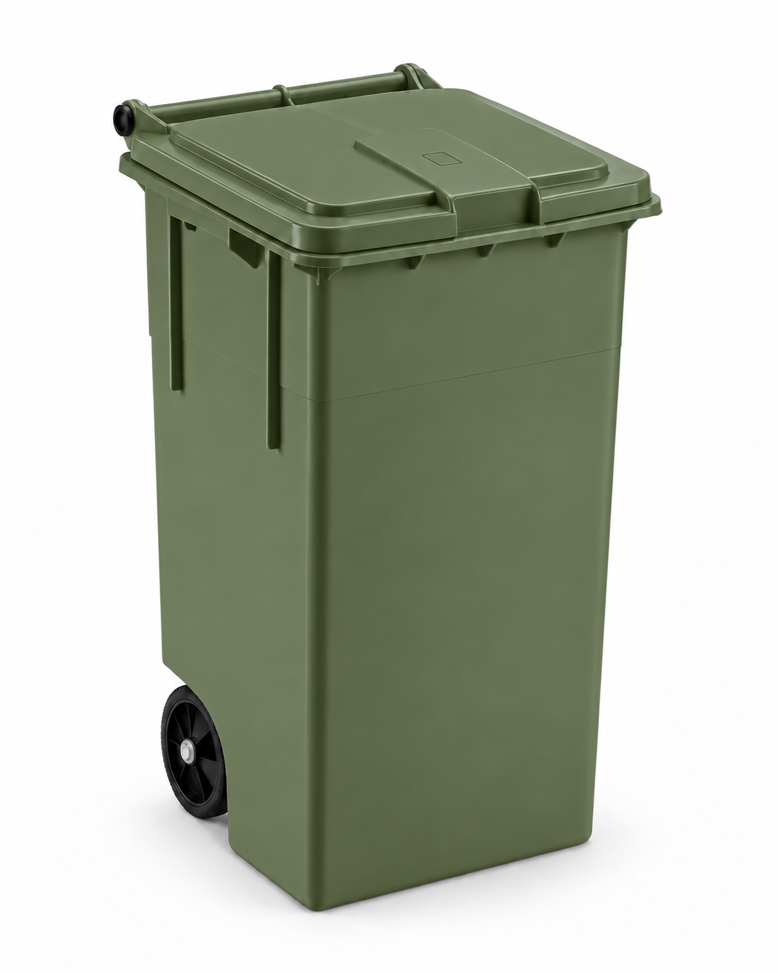 Bidone raccolta differenziata verde 80lt sfondo bianco