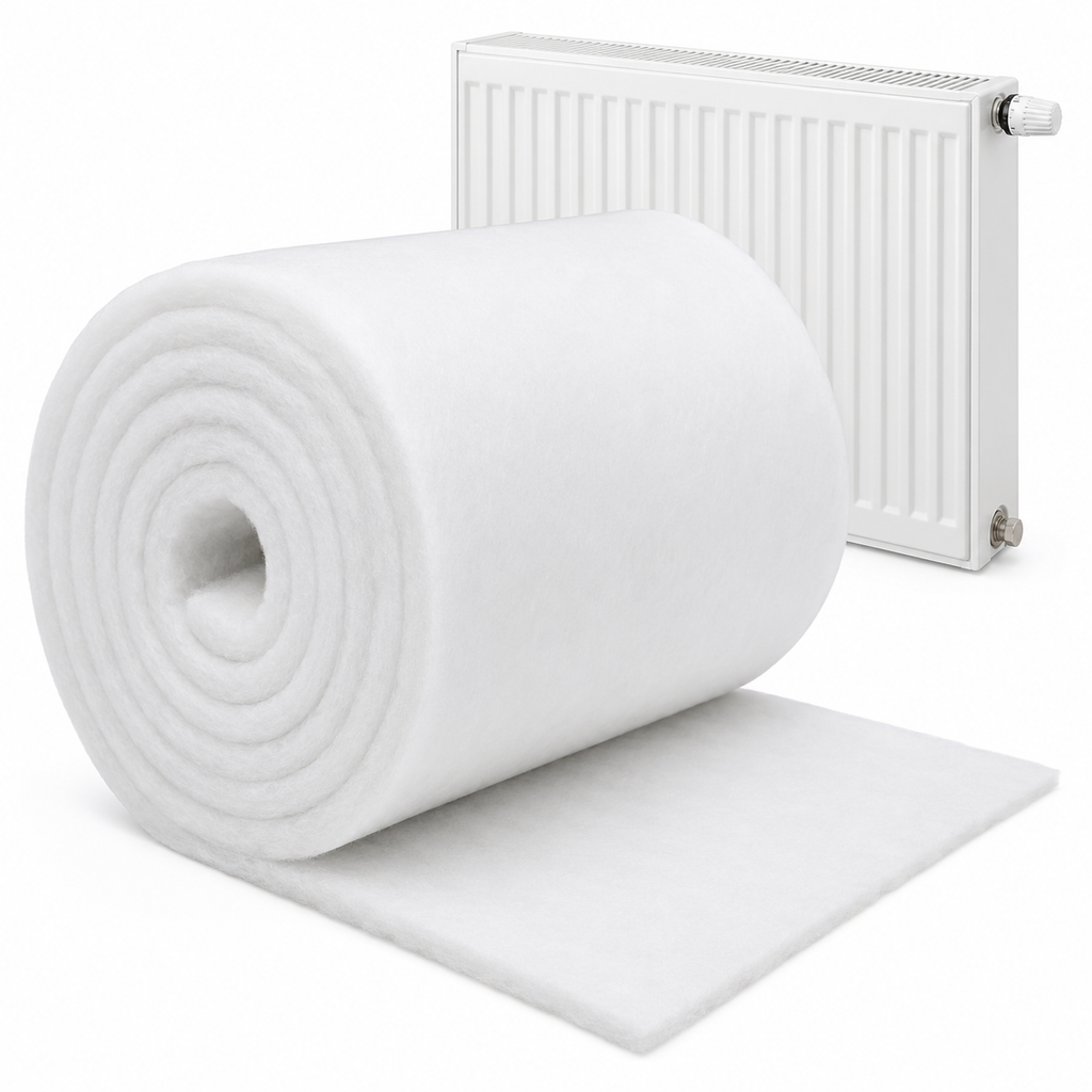 Filtro per termosifone in rotolo bianco da 20 metri con calorifero