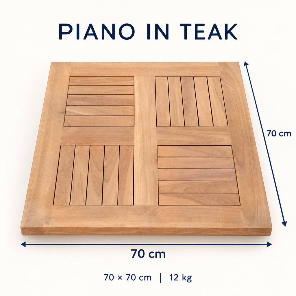 Piano in teak per basi contract - 3 misure