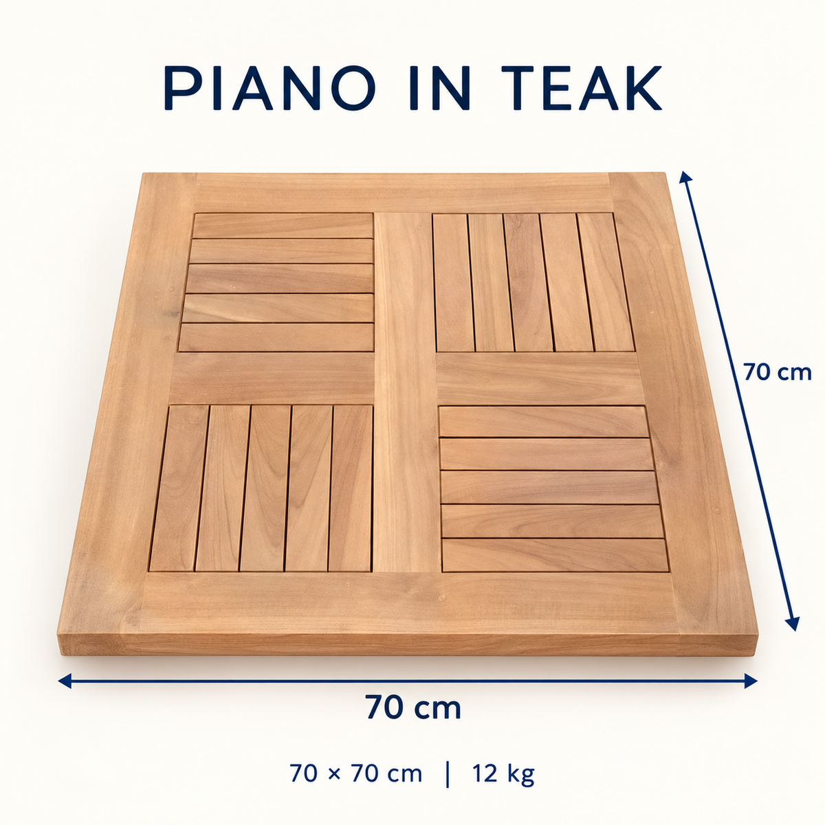 Piano in teak per basi contract - 3 misure