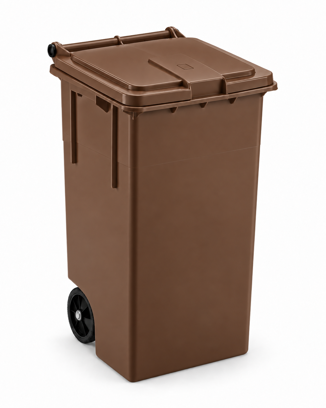 Bidone raccolta differenziata marrone 80lt sfondo bianco
