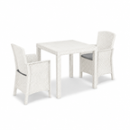 Set Tavolo + 2 Poltrone da Giardino Effetto Rattan – Malibu 2