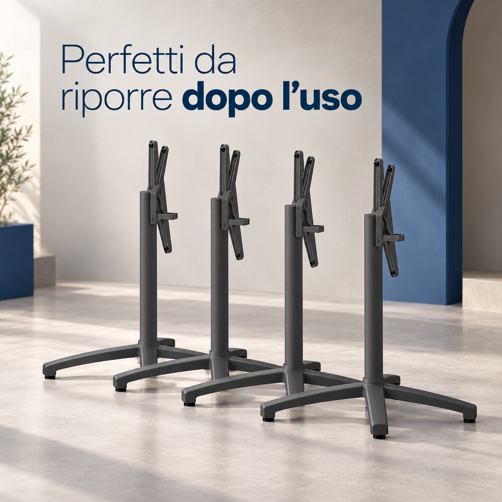 Base pieghevole per tavolo bar faciled a riporre