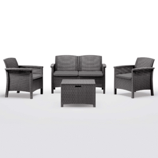 Salotto Da Giardino In Plastica effetto rattan Venice