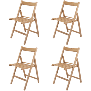set 4 sedie pieghevoli in legno- sedia pieghevole in legno di faggio naturale uso interno ed esterno tomaino
