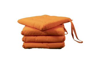 Cuscini copri sedie con i lacci, Set 4 pz imbottiti, cucina, giardino 40 x 40 x 3,5h cm, Tomaino