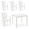 set sedie e tavolo da giaridno in plstica effetto rattan, eden + king offerta estate area esterna bar