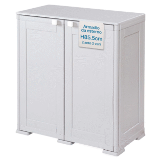 Armadietto da balcone in plastica - Simplex 2 ante 2 vani