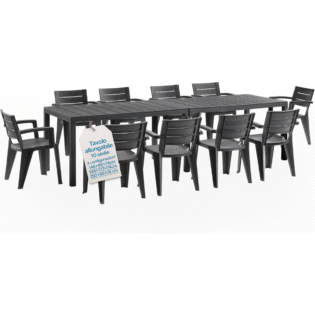 Set Savana 10 Sedie con Tavolo da Giardino Allungabile